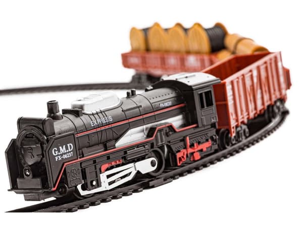 Realistic Rail King - Damplokomotiv + 3 vogne
