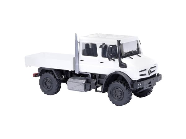 Busch 51081 H0 Lastbilar modell Mercedes Benz Unimog U 5023, vit