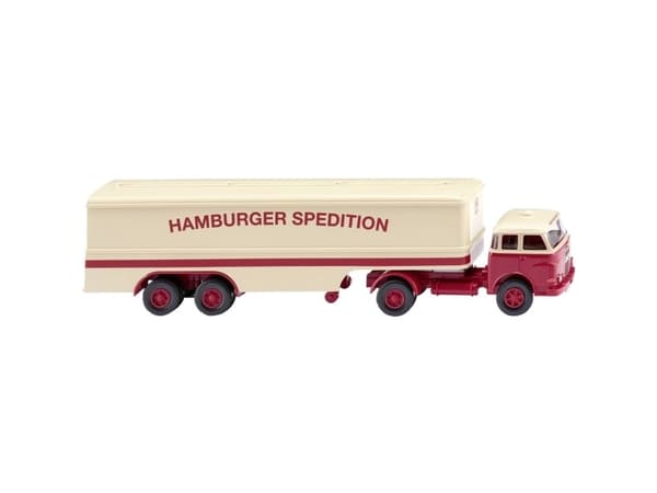 Wiking 051329 H0 Lastbiler model MAN Pausesække kuffertsatteltog Hamburger Spedition