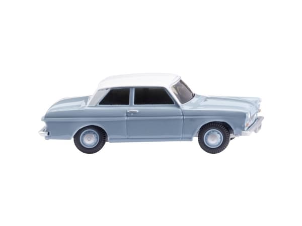 Wiking 020204 H0 Personbil model Ford Taunus 12M - pastelblå med hvidt tag