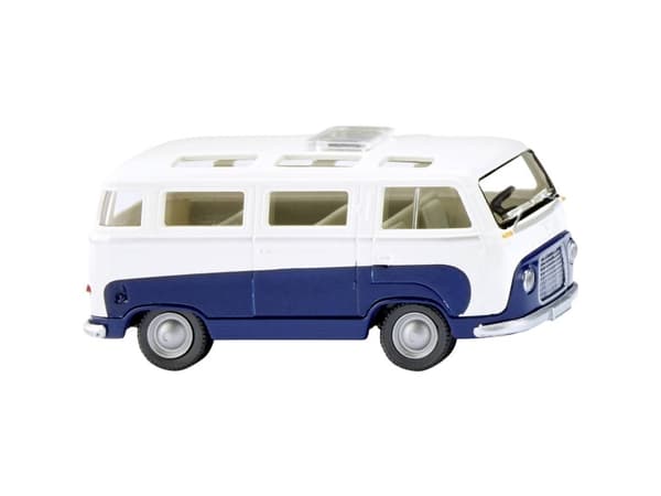 Wiking 028997 H0 Bus model Ford FK 1000 Panoramabus - safirblå/hvid