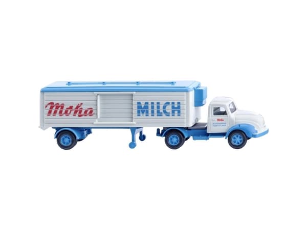 Wiking 052004 H0 Trucks modell Magirus S3500 släpvagn med kylbox Moha-milk