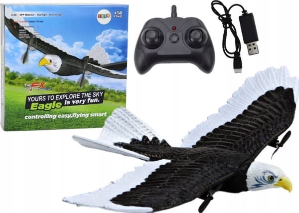 LeanToys Kauko-ohjattava kotka lintu lentokone RC 2.4G 41cm x 28cm x 5cm
