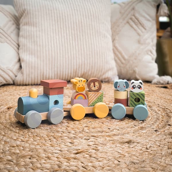 TOOKY TOY Trætog med dyreklodser Montessori-puslespil