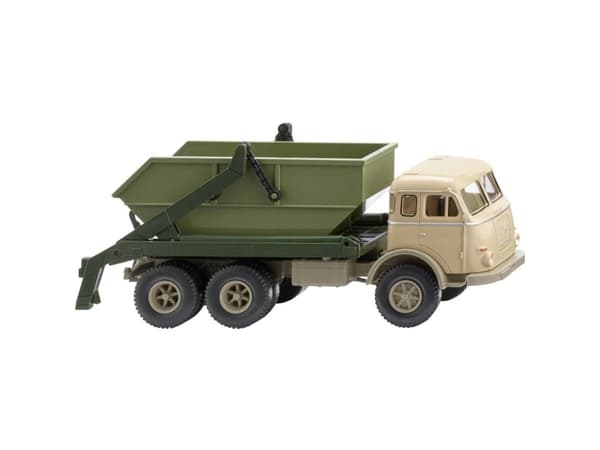 Wiking 067908 H0 Lastbiler model Henschel Fravænnede smågrise, beige