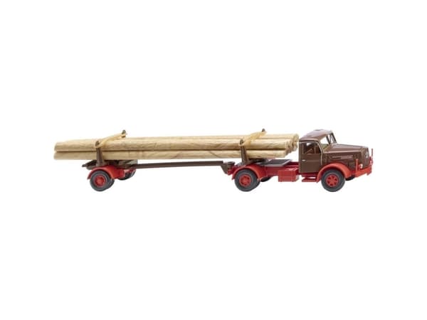 Wiking 039013 H0 Lastbilar modell Henschel Transporter tillverkad av långt trä