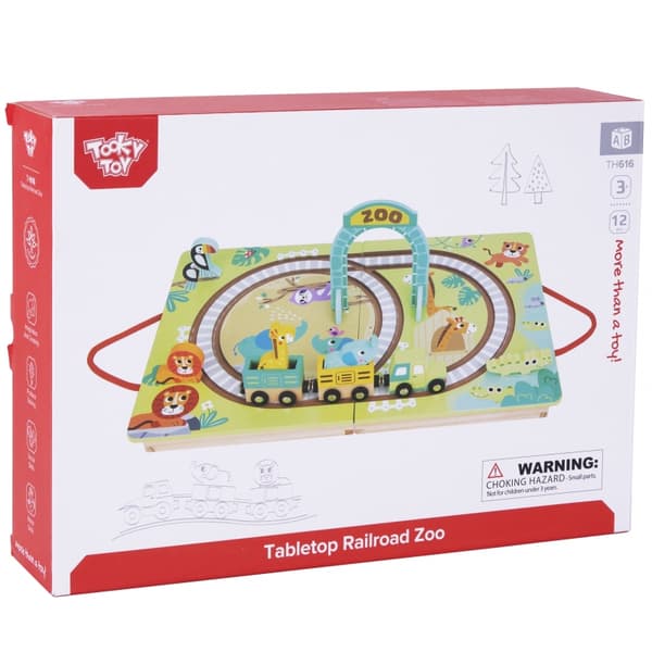 TOOKY TOY Trä Tåg Zoo Tåg Magnetisk Spår I En Resväska