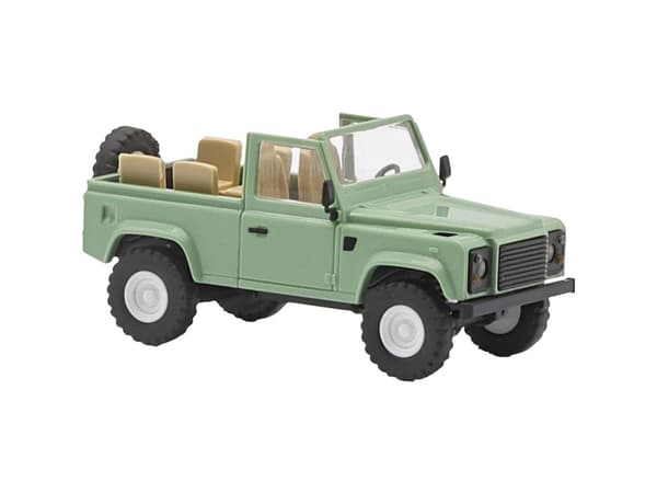 Busch 54391 H0 Personbil model Land Rover Defender 90 åben, grøn