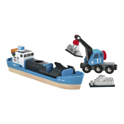 BRIO World - Fraktfartyg och kran