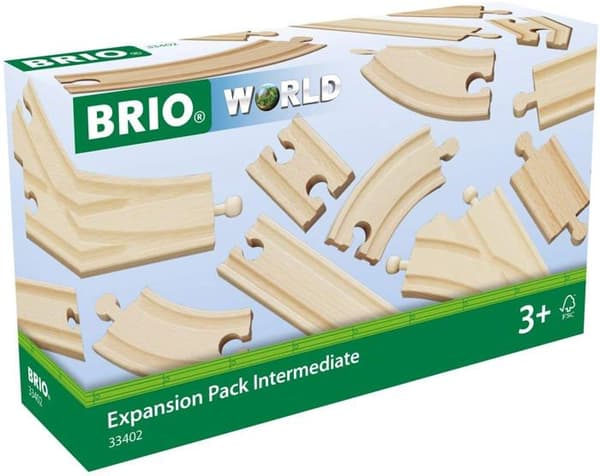 BRIO Evolution Sæt med 16 Skinner - 33402 - Trætogsæt til børn fra 3 år