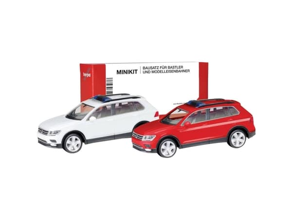 Herpa 013109-002 H0 Personbil model Volkswagen Tiguan med advarselslys, rød og hvid