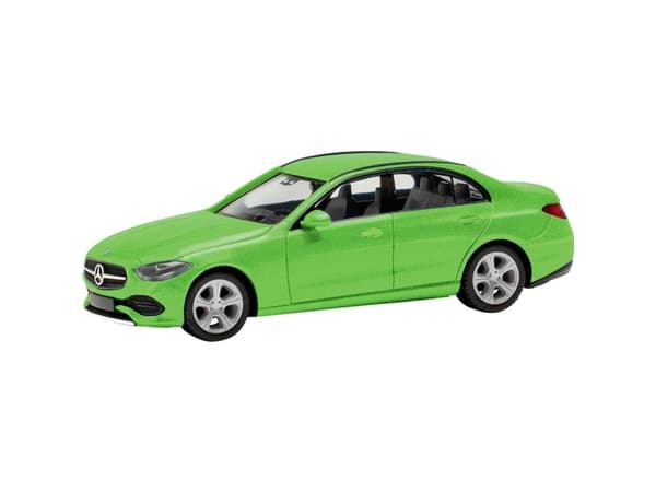 Herpa 430913-003 H0 Personbil model Mercedes Benz C-klasse limousine, grøn lys