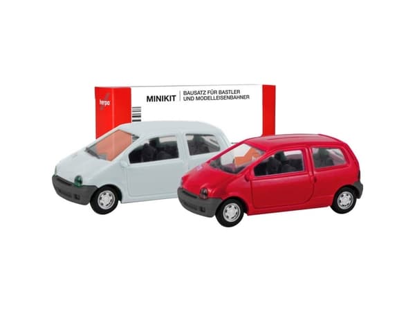 Herpa 012218-007 H0 Personbil model Renault Twingo, Vermelo Vivo og June vanilje