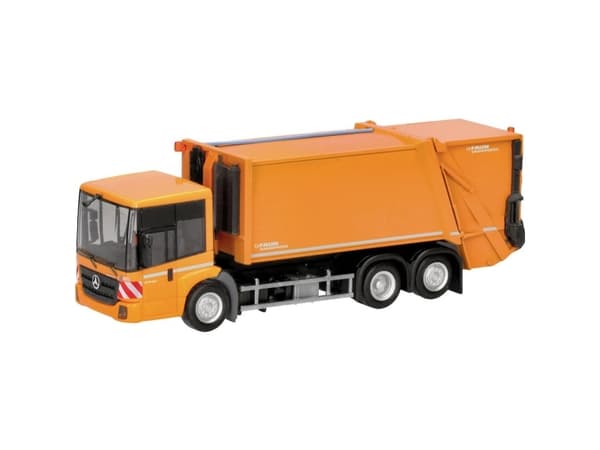 Herpa 319003 H0 Lastbiler model Mercedes Benz Econic Pressemullebil FAUN VARIOPRESS, kommunalorange