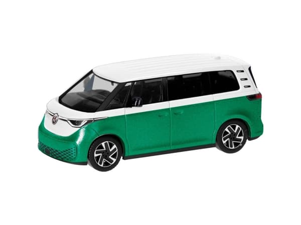 Herpa 431132 H0 Personbil model Volkswagen ID. Buzz tofarvet, Candy hvid/Bay Leaf Green metallic