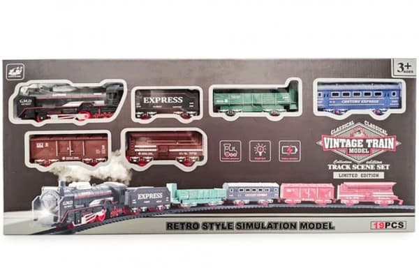 Vintage tog med skinnegang 19 deler