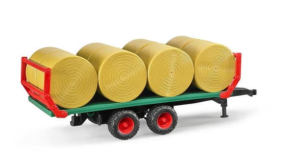 Bruder - Bale Transport Trailer with 8 round bales (2220) Grön, Orange, Röd