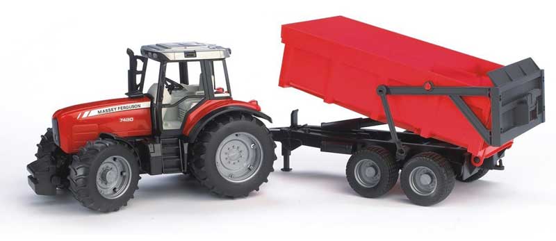 Bruder Massey Ferguson 7480 traktor med Vagn 02045