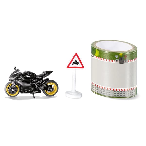 Siku - Motorbike With Sign & Roadtape