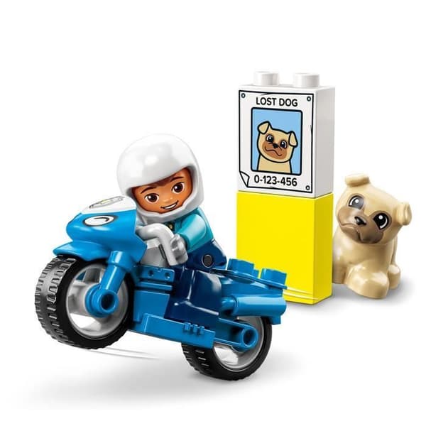 LEGO 10967 DUPLO Polismotorcykeln, leksak för barn från 2 år och uppåt, utvecklar finmotorik