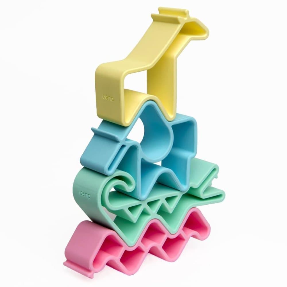 dëna Leksaksfigurer djur Pastel 4 delar silikon