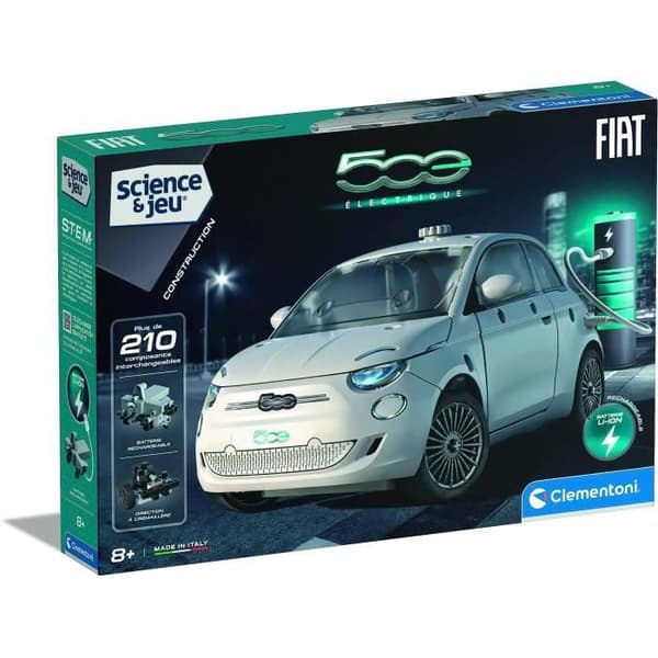 Clementoni - Fiat 500 elektrisk byggsats - Applikation tillgänglig - Tillverkad i Italien