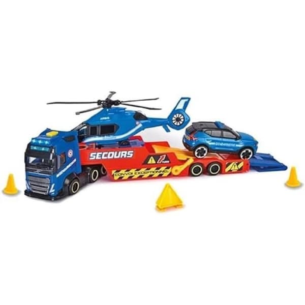 Dickie - 40 cm lastbil + helikopter + gendarmerifordon - från 3 år