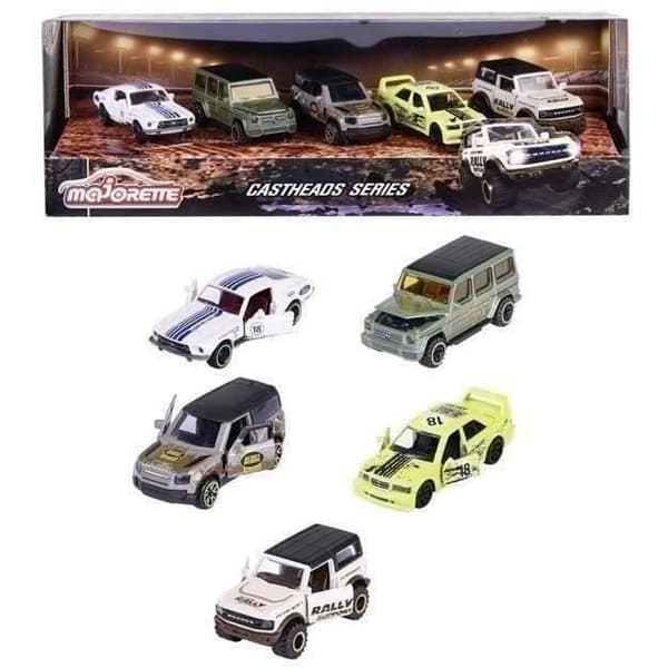 Majorette - Castheads Magazine box set - 5 metallfordon - Öppningsdelar och genomskinliga strålkastare - från 3 år och uppåt