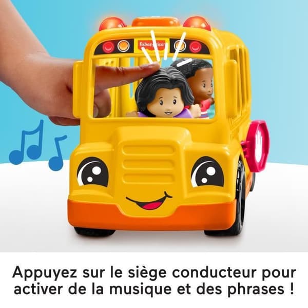 Fisher-Price Lilla Människor-Skolbuss-Push Musik Fordon HYT03