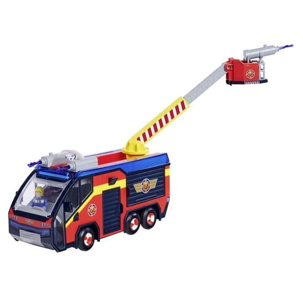 Brandman Sam - Brandbil - Jupiter - 2 figurer - Ljud och ljus - Flera tillbehör - 3 batterier ingår