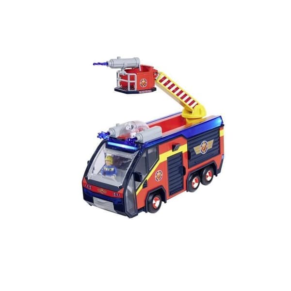 Brandman Sam - Brandbil - Jupiter - 2 figurer - Ljud och ljus - Flera tillbehör - 3 batterier ingår