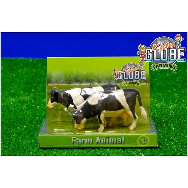 Kids Globe Farming Cows Black/White 2 Pieces 1:32