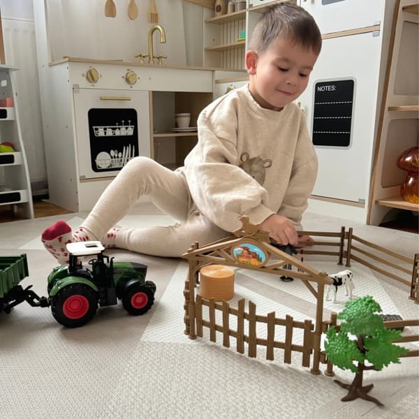 WOOPIE Mini Odla Set Traktor Djur Odla Bosättningsbönder Verktyg