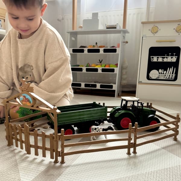 WOOPIE Mini Odla Set Traktor Djur Odla Bosättningsbönder Verktyg