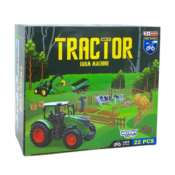 WOOPIE Mini Odla Set Traktor Djur Odla Bosättningsbönder Verktyg
