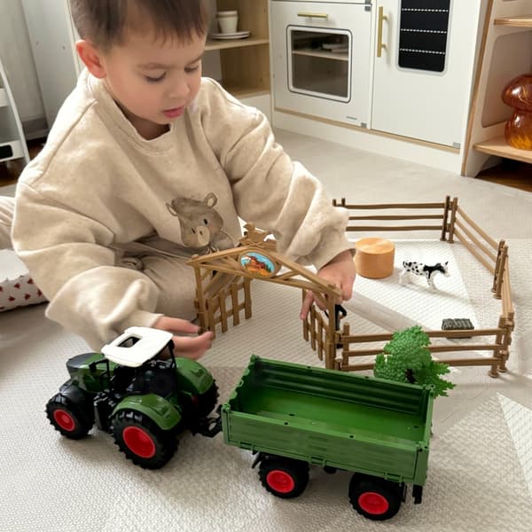 WOOPIE Mini Odla Set Traktor Djur Odla Bosättningsbönder Verktyg