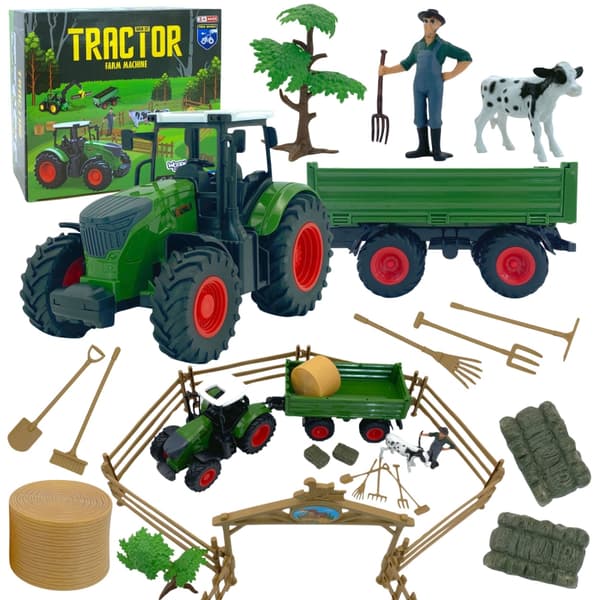 WOOPIE Mini Odla Set Traktor Djur Odla Bosättningsbönder Verktyg