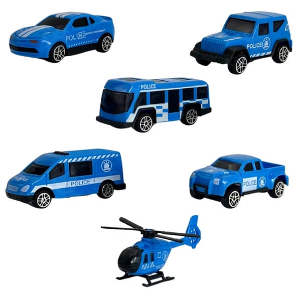 WOOPIE Set Lastbil Transportör 3 i 1 Blå Polisen