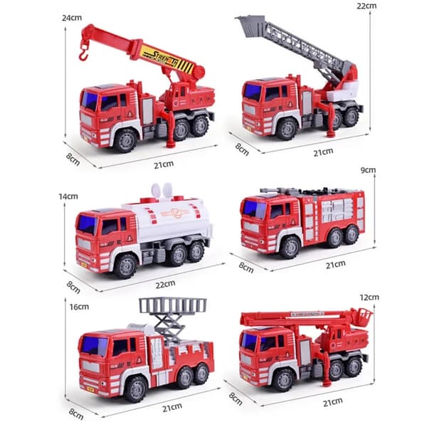 WOOPIE Brandkårsbilar Set 6 i 1