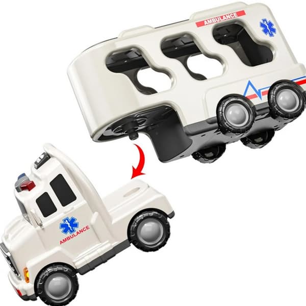 WOOPIE Vägbärgningsbil Set med 5 Bilar - Ambulans
