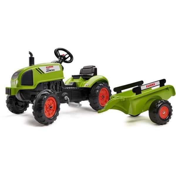 Traktor med anhænger og motorhjelm, der kan åbnes - FALK - Klasse - Fra 2 år - 100% fremstillet i Frankrig - 75% genbrugsplast