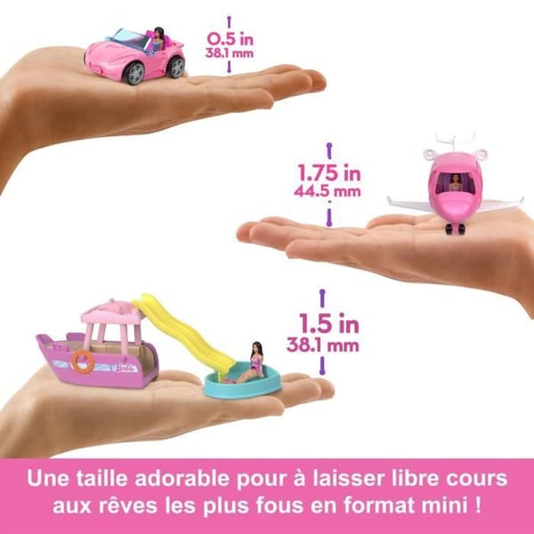 BARBIE Mini Barbieland -unelmien miniauto + mini Barbie - satunnainen malli