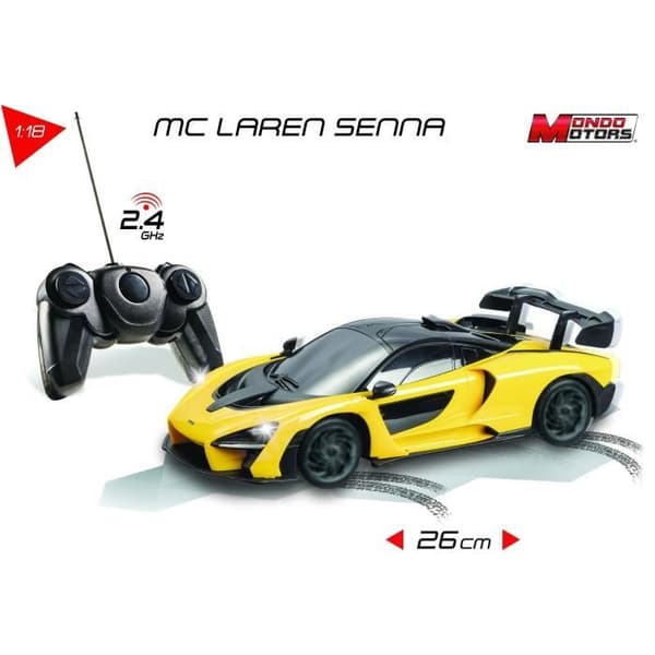 McLaren Senna 1:18 mittakaavan radio-ohjattava ajoneuvo valotehosteilla - Mondo Motors