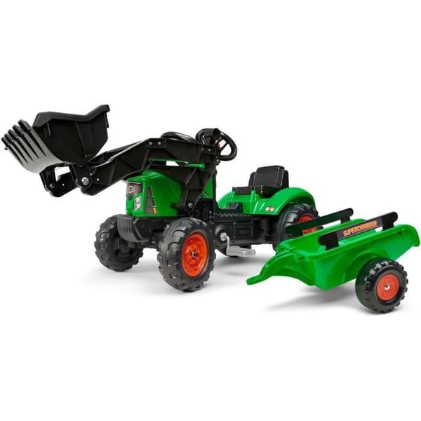 Pedalgraver - FALK - Supercharger + trailer - Fra 2 år - 100% Fremstillet i Frankrig - 40% genbrugsplast