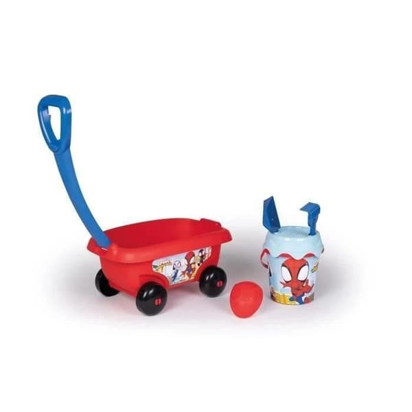 Smoby - Spidey Strandvagn - Tillverkad i Frankrike - För barn från 18 månader - Blå