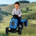 Miniatyrbillede 4 af 6: Farmer XL Pedaltraktor + Anhænger - Blå - SMOBY - Justerbart sæde - Åbningsbar motorhjelm - Horn - 90% genbrugsplast