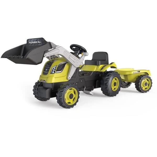 Farmer Max -poljintraktori + peräkärry + lapio - SMOBY - Vihreä - Lapsi - 3 vuotta ja vanhemmat