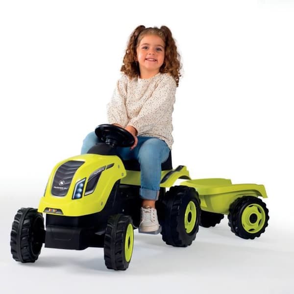 Smoby Farmer XL Pedaltraktor + Släpvagn - Grön