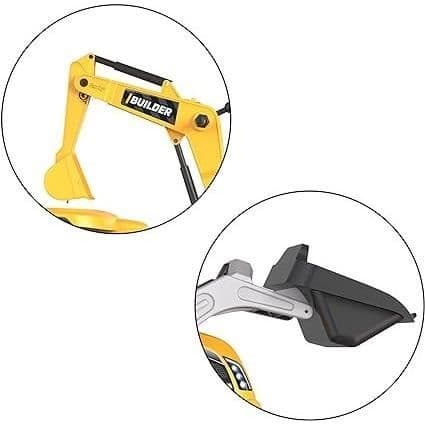 Builder Max Pedal Traktor + Anhænger + Gravemaskine + Skovl - Smoby - Gul