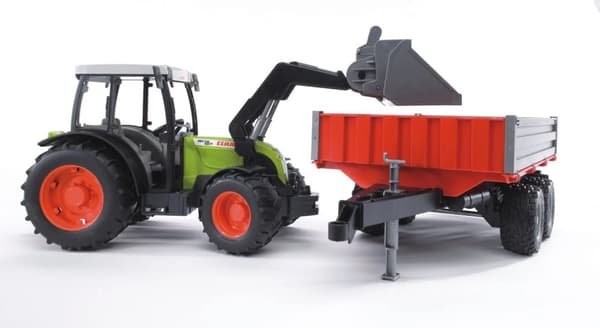 Bruder Claas Nectis 267 F Etukuormaaja ja kippiperävaunu 1:16